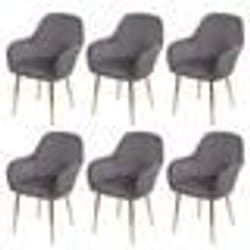 Chaises de salle à manger - NO NAME - HWC-F18 - Velours gris - Pieds en métal dorés - Lot de 6