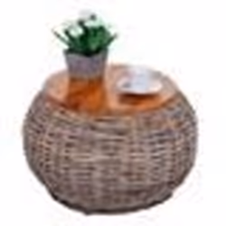 Table dappoint - NO NAME - HWC-M30 - Rotin Kubu - Acajou - 33x49x49 cm