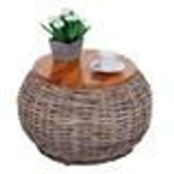 Table dappoint - NO NAME - HWC-M30 - Rotin Kubu - Acajou - 33x49x49 cm