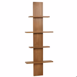 Étagère murale - NO NAME - HWC-M72 - Teck B-Grade - 151x56x15 cm - Salle de bain