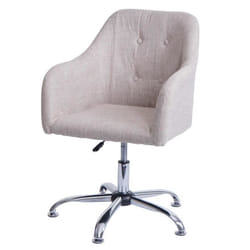 Chaise de salle à manger HWC-L92 chaise de cuisine avec accoudoirs pivotante réglable en hauteur métal - textile crème