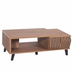 Table basse - NO NAME - HWC-M45 - Design 3D - 2 tiroirs - 44x120x65cm - Marron