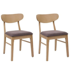Chaises de salle à manger - NO NAME - HWC-M59 - Tissu polyester - Bois massif - Lot de 2