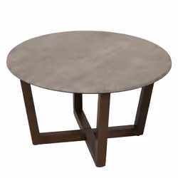 Table basse - NO NAME - HWC-M61 - Bois massif - Ø80cm - Aspect béton - Résistante à leau