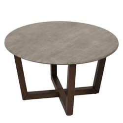 Table basse - NO NAME - HWC-M61 - Bois massif - Ø80cm - Aspect béton - Résistante à leau