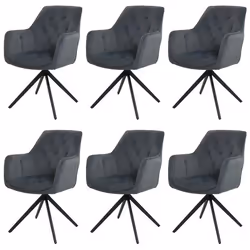 Chaises de salle à manger - NO NAME - HWC-L80 - Lot de 6 - Pivotantes - Rembourrées avec accoudoirs