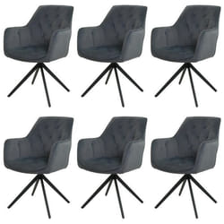 Chaises de salle à manger - NO NAME - HWC-L80 - Lot de 6 - Pivotantes - Rembourrées avec accoudoirs