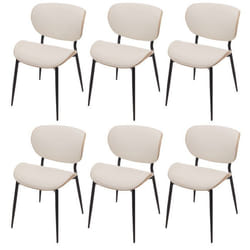 Lot de 6 chaises de salle à manger HWC-O45 chaise bois courbé similicuir 280g/m2 ko-Tex MVG - naturel blanc