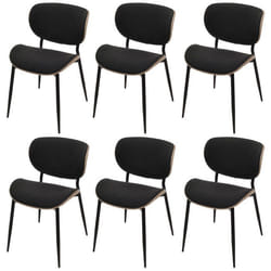Lot de 6 chaises de salle à manger HWC-O45 bois courbé tissu (370g/m2) ko-Tex MVG-certifié - naturel gris foncé