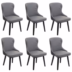Chaises de salle à manger - NO NAME - HWC-M60 - Lot de 6 - Rembourrées - Bois massif - Gris foncé