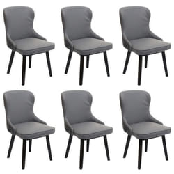 Chaises de salle à manger - NO NAME - HWC-M60 - Lot de 6 - Rembourrées - Bois massif - Gris foncé