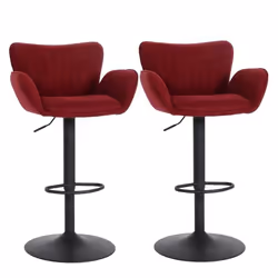 Tabouret de bar - NO NAME - HWC-M67 - Réglable en hauteur - Pivotant 360° - Avec accoudoirs