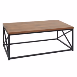 Table basse - NO NAME - HWC-A27 - Métal 3D - Aspect chêne sauvage - 44x110x60cm