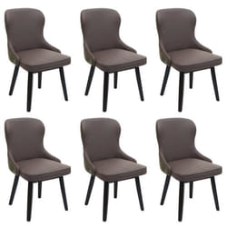 Chaises de salle à manger - NO NAME - HWC-M60 - Lot de 6 - Tissu polyester - Bois massif - Vert foncé