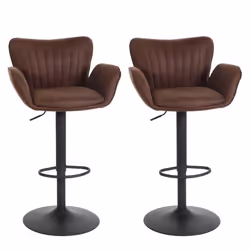 Tabouret de bar - NO NAME - HWC-M67 - Réglable en hauteur - Pivotant 360° - Avec accoudoirs