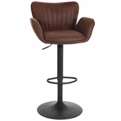 Tabouret de bar - NO NAME - HWC-M67 - Pivotant 360° - Réglable en hauteur - Accoudoirs inclus