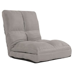 Fauteuil-lit pliable - NO NAME - HWC-N45 - Velours gris - Dossier réglable - 1 place