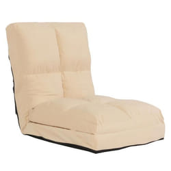Fauteuil-lit pliable - NO NAME - HWC-N45 - Velours beige - Dossier réglable - 1 place