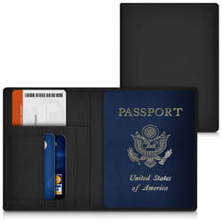 kwmobile 39078.01 porte-passeport Noir Simili-cuir 5 pochettes