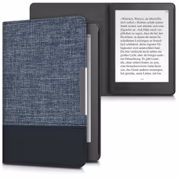 kwmobile 41182.03, Folio porte carte, Bleu, Kobo, Tissu, Simili-cuir, Aura Edition 2, Résistant aux rayures, Résistant aux ch ...