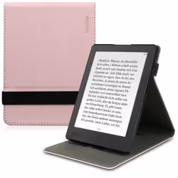 kwmobile Coque pour liseuse électronique Kobo Aura H2O Edition 2 - Coque rabat liseuse en simili cuir - Étui de protection or ...