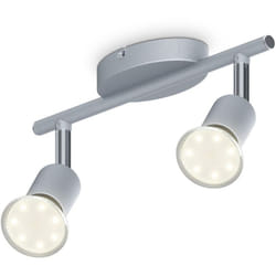B.K.Licht plafonnier 2 spots LED orientables ampoules 3W GU10 fournies 250lm blanc chaud 3000K éclairage plafond LED cuisine chambre salon