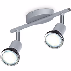Plafonnier LED / applique murale 2 spots pour salon, salle à manger, cuisine, chambre, ampoules GU10 3W incluses Le plafonnie ...