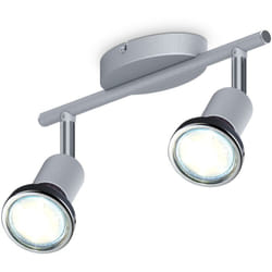 B.k.licht - Plafonnier led 2 spots salon orientable GU10 métal spots plafond 2 spots