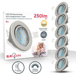B.k.licht - Lot de 6/10 spots encastrables orientables GU10 spots plafond à encastrer