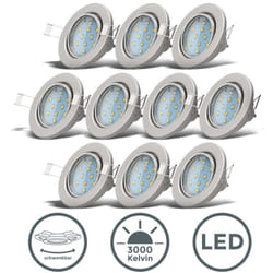 B.k.licht - Lot de 6/10 spots encastrables orientables GU10 spots plafond à encastrer