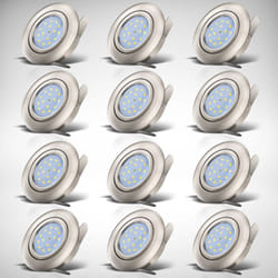 B.k.licht - lot de 6-12 spots led encastrables ultra-plats orientables platine led 5W intégrée plafonnier éclairage intérieur blanc chaud 230V IP23
