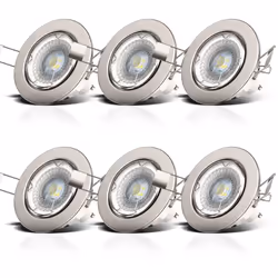 Description générale Découvrez le lot de 6 spots à encastrer dimmables et orientables de B.K.Licht, parfaits pour créer une a ...