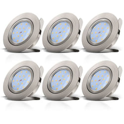B.k.licht - lot de 6 spots led encastrables ultra-plats orientables dimmables plafonnier design intérieur blanc chaud 6x5,5W