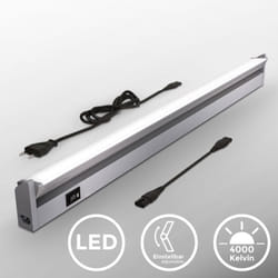 B.k.licht - Réglette led orientable 230V 9W éclairage plan de travail cuisine atelier armoire placard