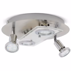 Plafonnier LED Orion avec 2 spots fixes et 2 spots orientables Ce plafonnier moderne illumine votre intérieur dune agréable l ...