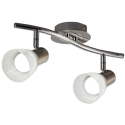 B.k.licht - Plafonnier led spots en verre luminaire salon orientable E14 métal verre éclairage plafond 2 spots