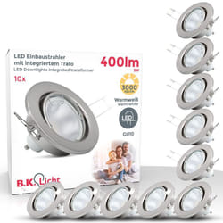 B.k.licht - led à encastrer orientables lot de 10 spots nickel-mat spots plafond encastrables GU10