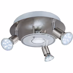 Plafonnier LED rond design Orion 3 spots orientables ampoules GU10 incluses Avec sa lumière blanche le plafonnier Orion 3 spo ...