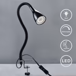 Description générale La lampe de chevet à pince B.K.Licht est idéale pour votre espace de travail ou comme lampe de lecture.  ...