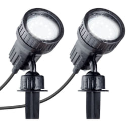 Lot de 2 spots jardin ampoules led GU10 3W incluses orientables avec piquet et fixation murale extérieur jardin terrasse balcon blanc chaud