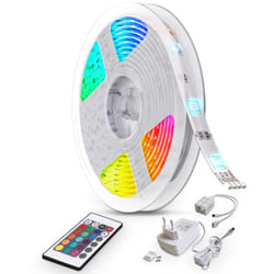 B.k.licht - ruban led 10m guirlande lumineuse auto-adhésive dimmable 300 LEDs couleurs télécommande transformateur 230V IP20