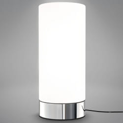 B.k.licht - Lampe de chevet tactile, intensité lumineuse variable par paliers,E14,lampe de bureau, lampe chevet, lampe de table, 12,6x15,7 cm,nickel