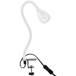 B.k.licht - Lampe de lecture led / luminaire de chevet à pince blanche dimmable lampe de table lampe de bureau