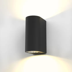 Applique murale led extérieur intérieur moderne noire, spot mural GU10, 2 spots de 400lm chacun, éclairage moderne jardin terrasse garage, IP44, 2x5W