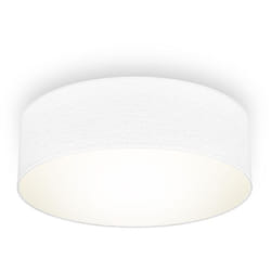 B.k.licht - plafonnier textile blanc, éclairage plafond design moderne & sobre, éclairage bureau, rond Ø30cm, douille E27, livré sans ampoule