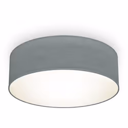 B.K.Licht plafonnier textile gris, éclairage plafond design moderne & sobre, éclairage bureau, rond Ø30cm, douille E27, livré ...