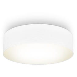 B.k.licht - plafonnier textile blanc, éclairage plafond design moderne & sobre, éclairage bureau, rond Ø38cm, 2 douilles E27, livré sans ampoules