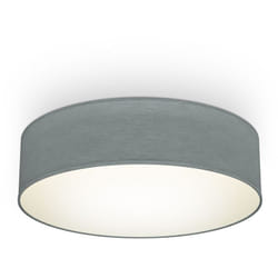 B.k.licht - plafonnier textile gris, éclairage plafond design moderne & sobre, éclairage bureau, rond Ø38cm, 2 douilles E27, livré sans ampoules