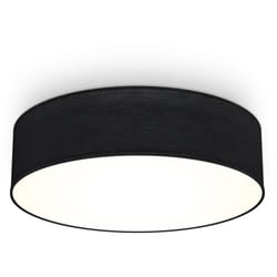 B.k.licht - plafonnier textile noir, éclairage plafond design moderne & sobre, éclairage bureau, rond Ø38cm, 2 douilles E27, livré sans ampoules