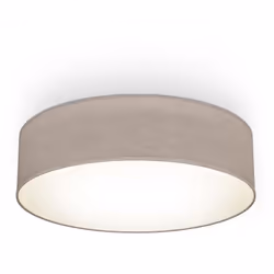 Description générale Ce plafonnier en tissu rond de couleur taupe offre un éclairage élégant et moderne, parfait pour complét ...